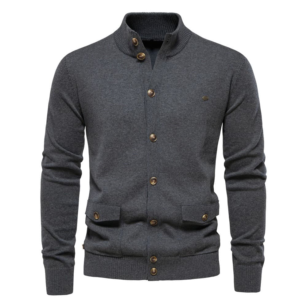 Men’s Casual Button Front Sweater Jacket