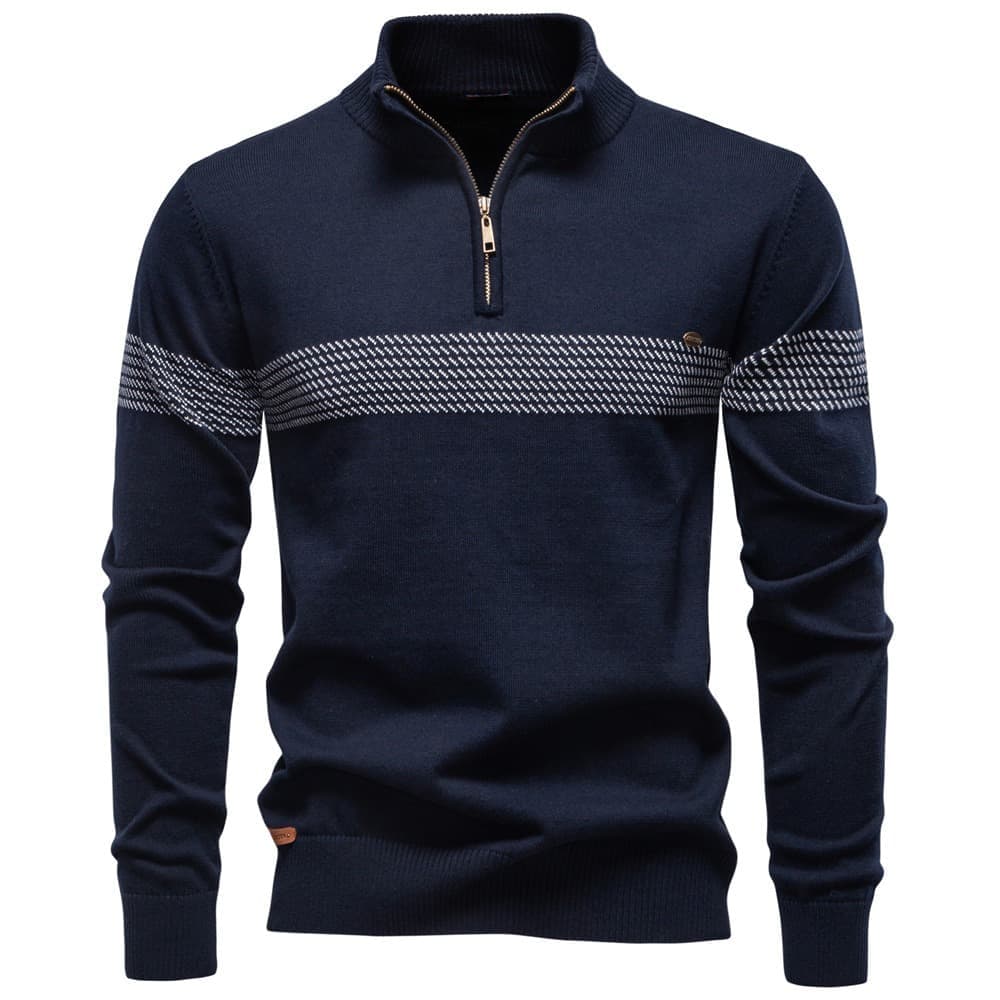 Men’s Casual Chest Stripe Sweater