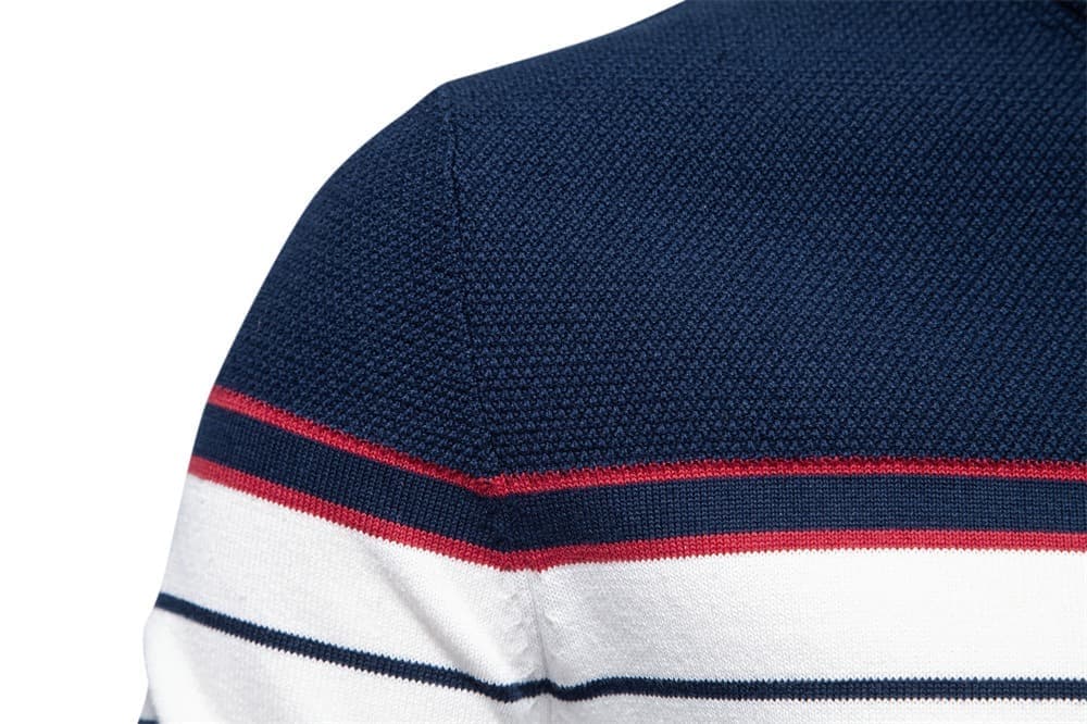 Men’s Casual Horizontal Stripe Knit Sweater