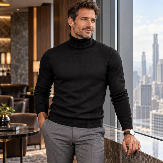 Men’s Long Sleeve Roll Neck Sweater