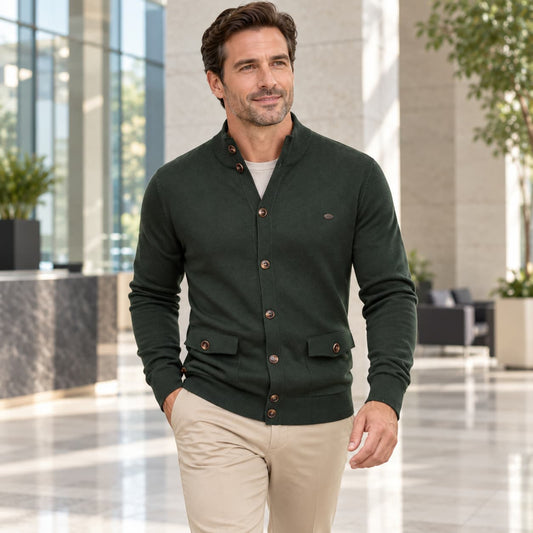 Men’s Casual Button Front Sweater Jacket