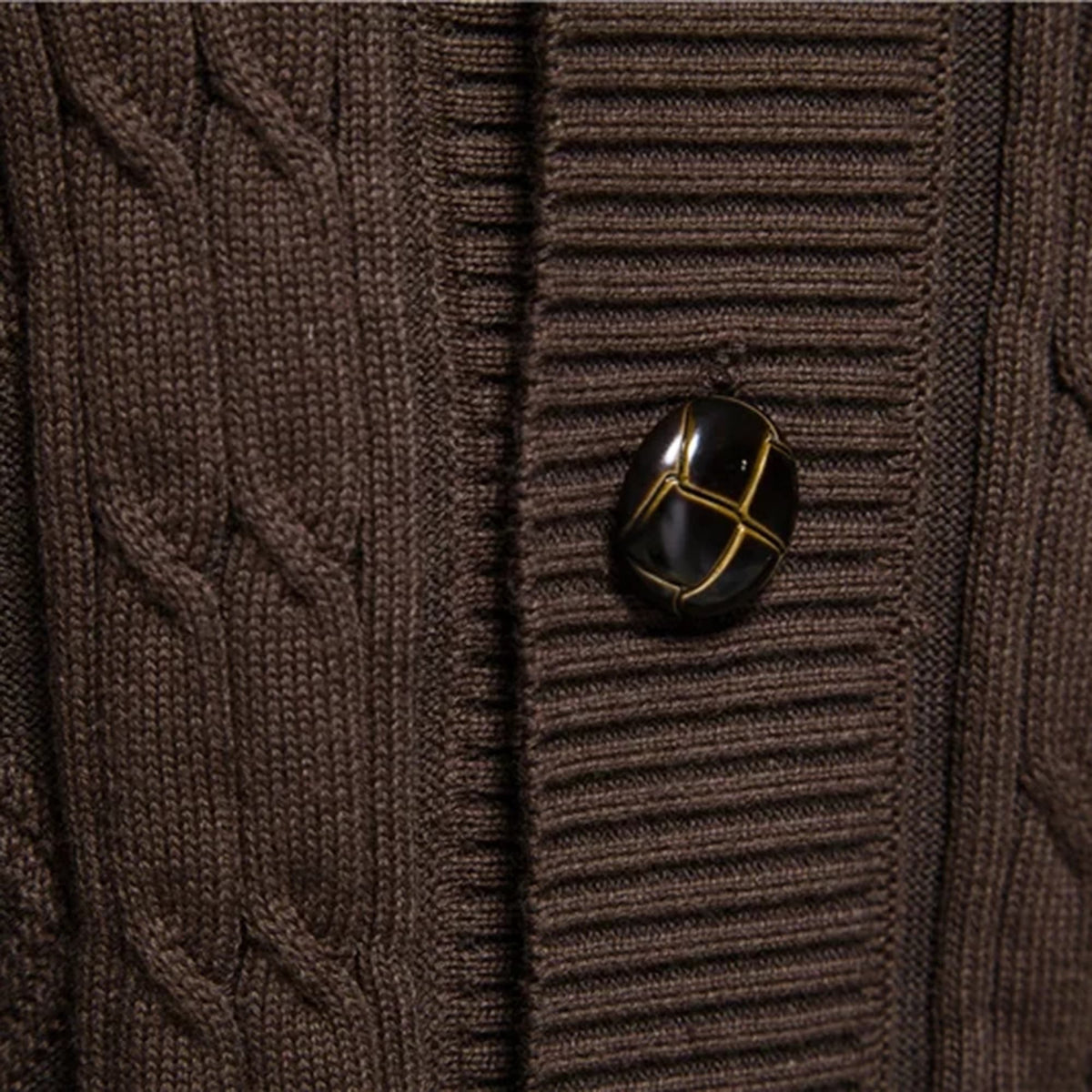 Men’s Shawl Collar Cable Knit Cardigan