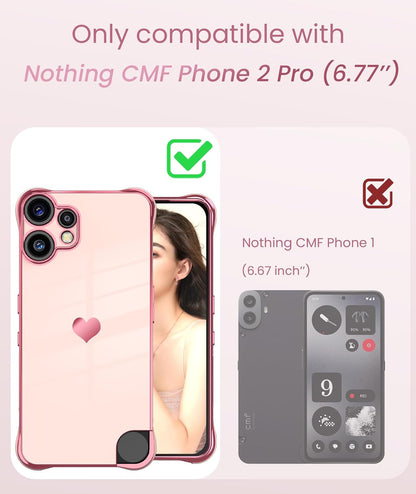 Hollow Heart Plating TPU Phone Case for Nothing CMF Phone 2 Pro (2025)