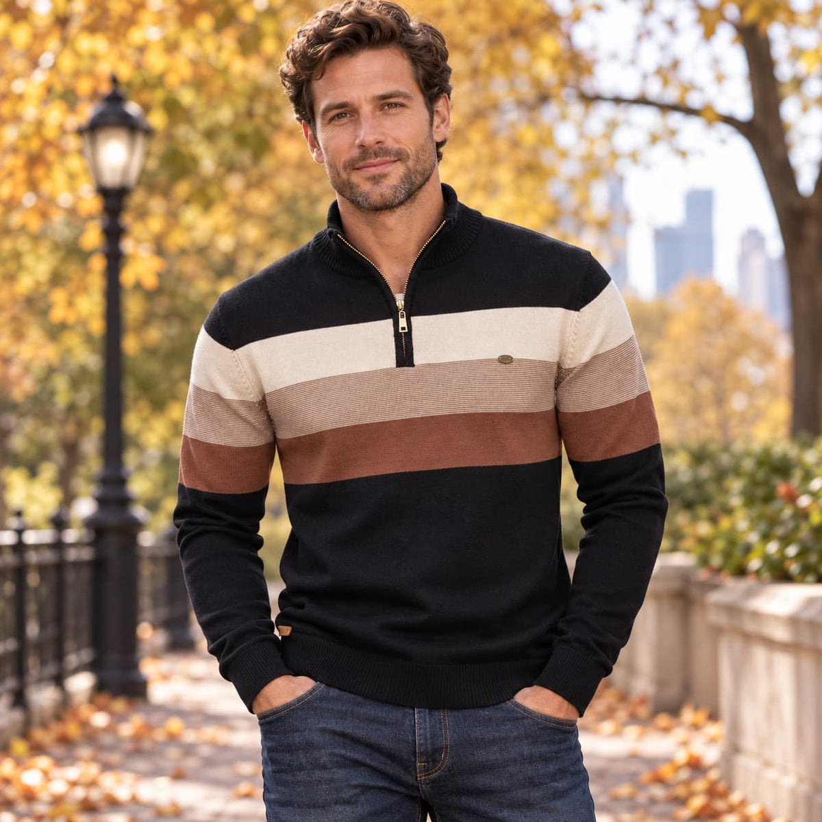 Men’s Casual Half Zip Knit Sweater