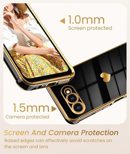 Hollow Heart Plating TPU Phone Case
