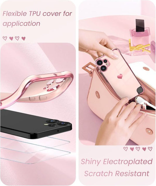 Hollow Heart Plating TPU Phone Case for Nothing CMF Phone 2 Pro (2025)
