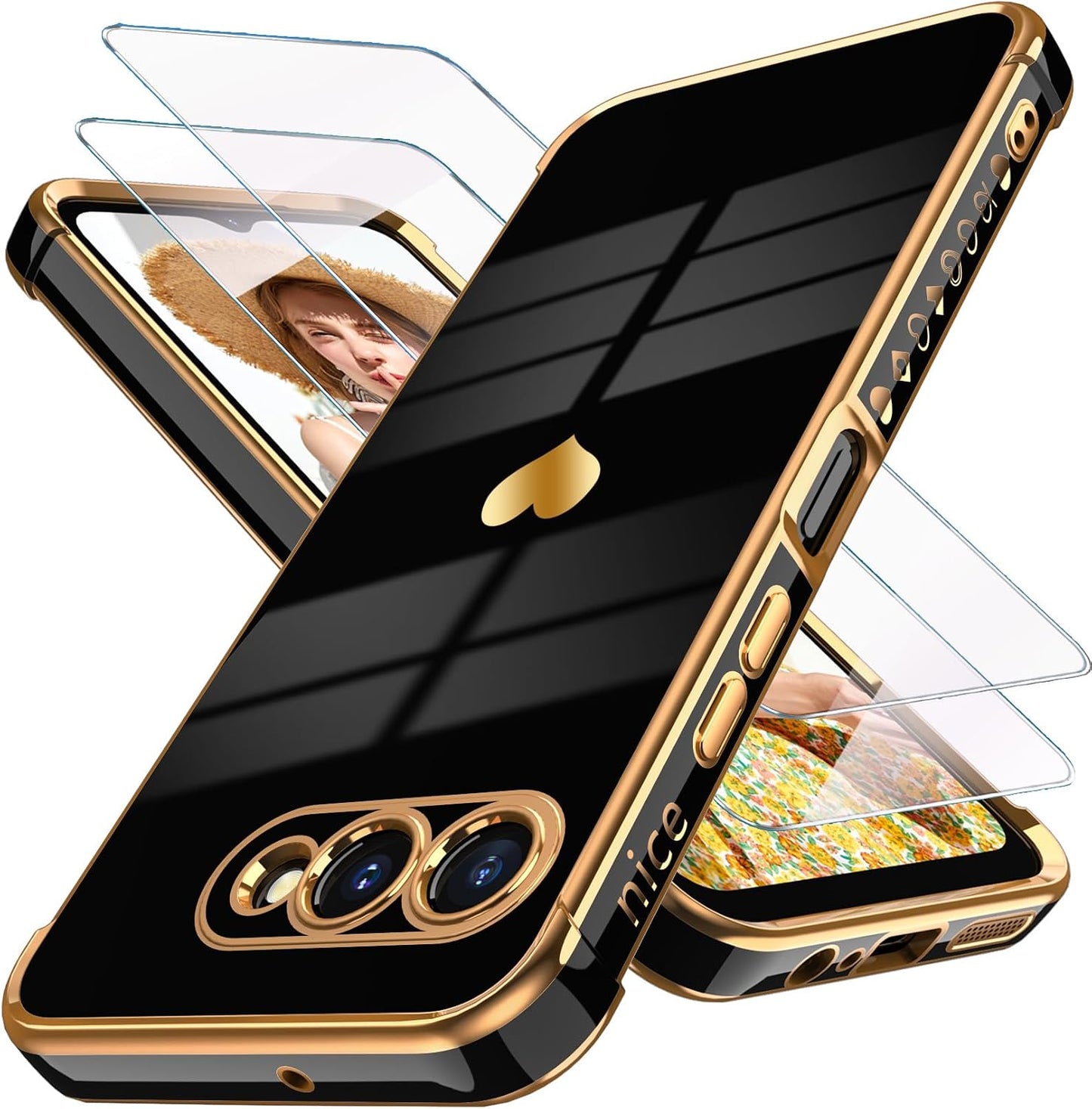 Hollow Heart Plating TPU Phone Case