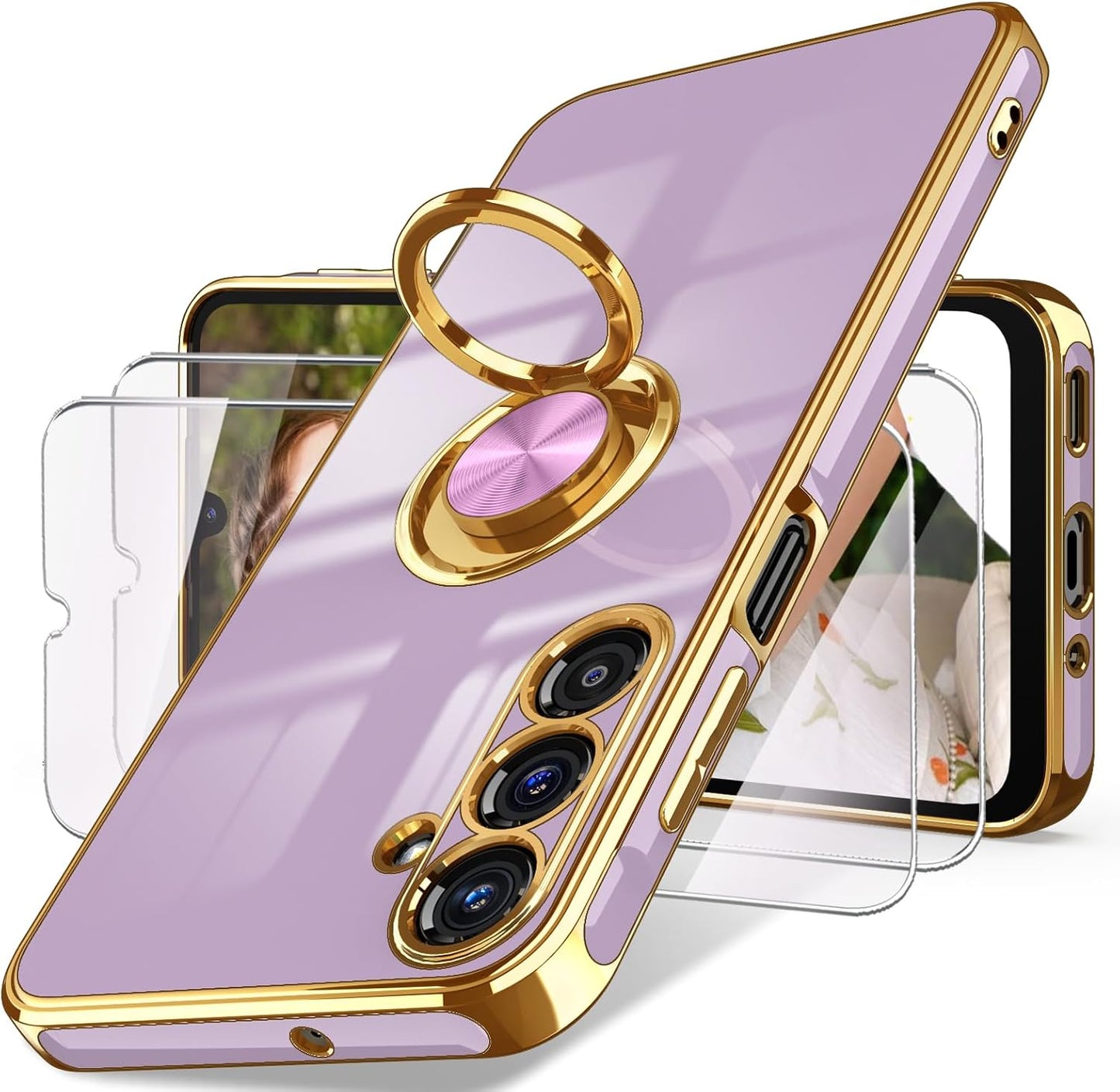 Dretal Plating Rose Gold Ring Holder Phone Case