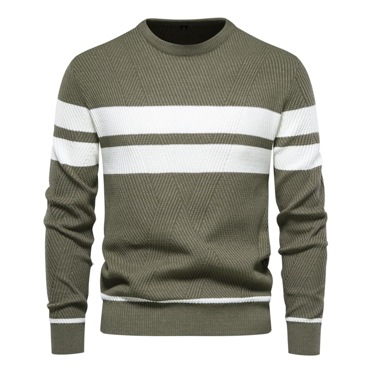 Men’s Casual Contrast Stripe Sweater
