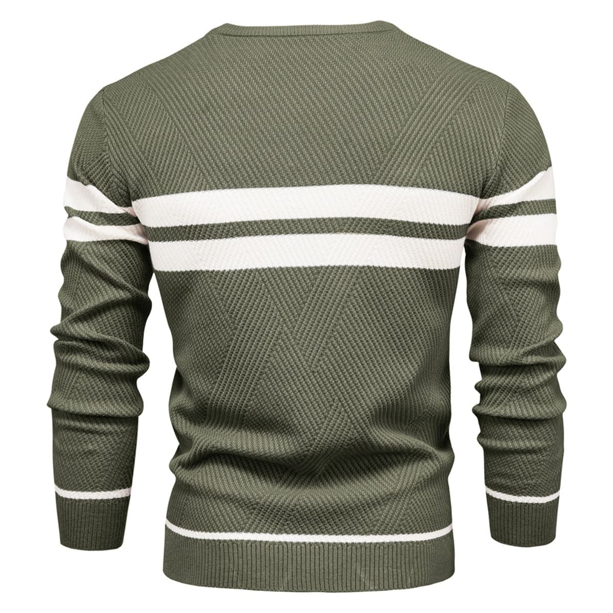 Men’s Casual Contrast Stripe Sweater