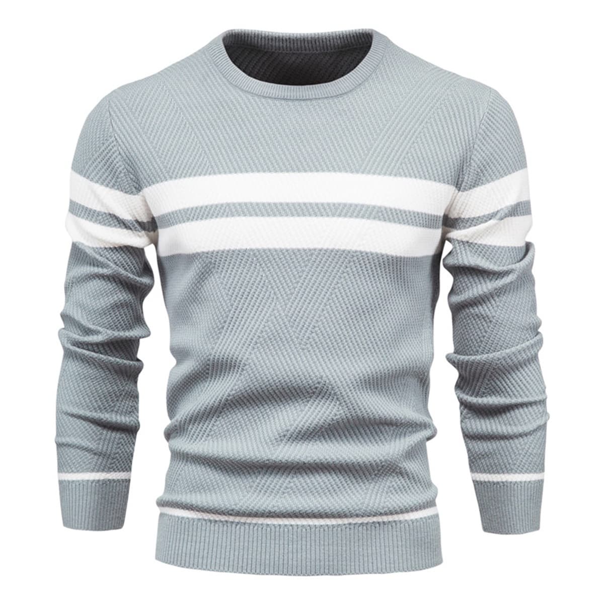 Men’s Casual Contrast Stripe Sweater
