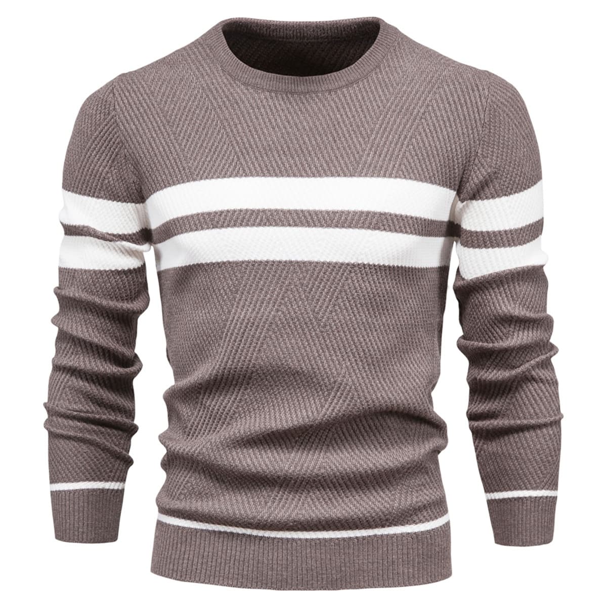 Men’s Casual Contrast Stripe Sweater