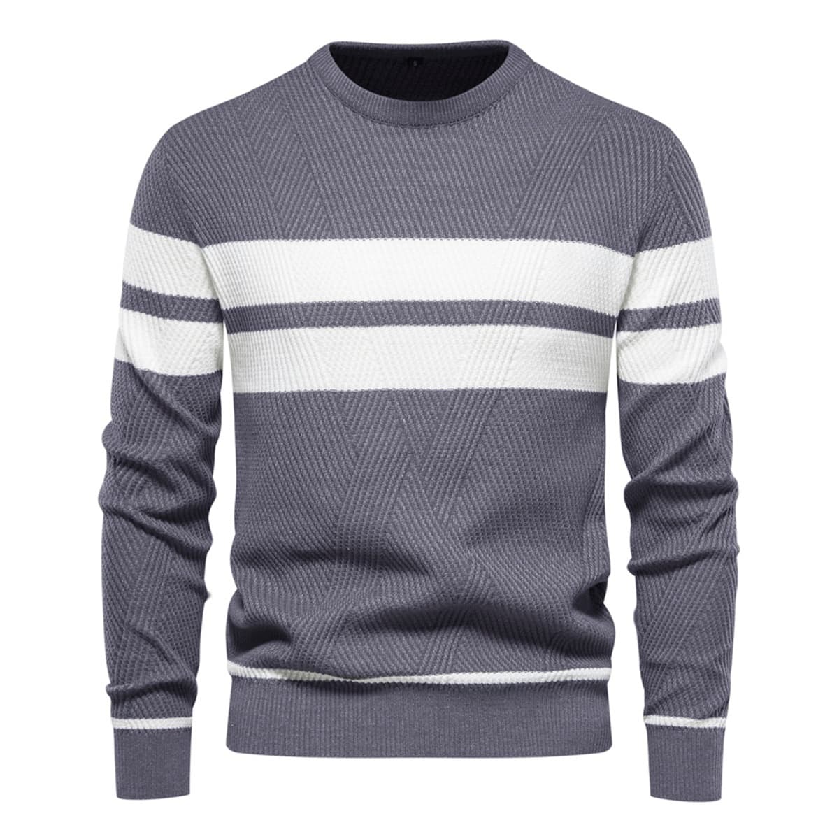 Men’s Casual Contrast Stripe Sweater